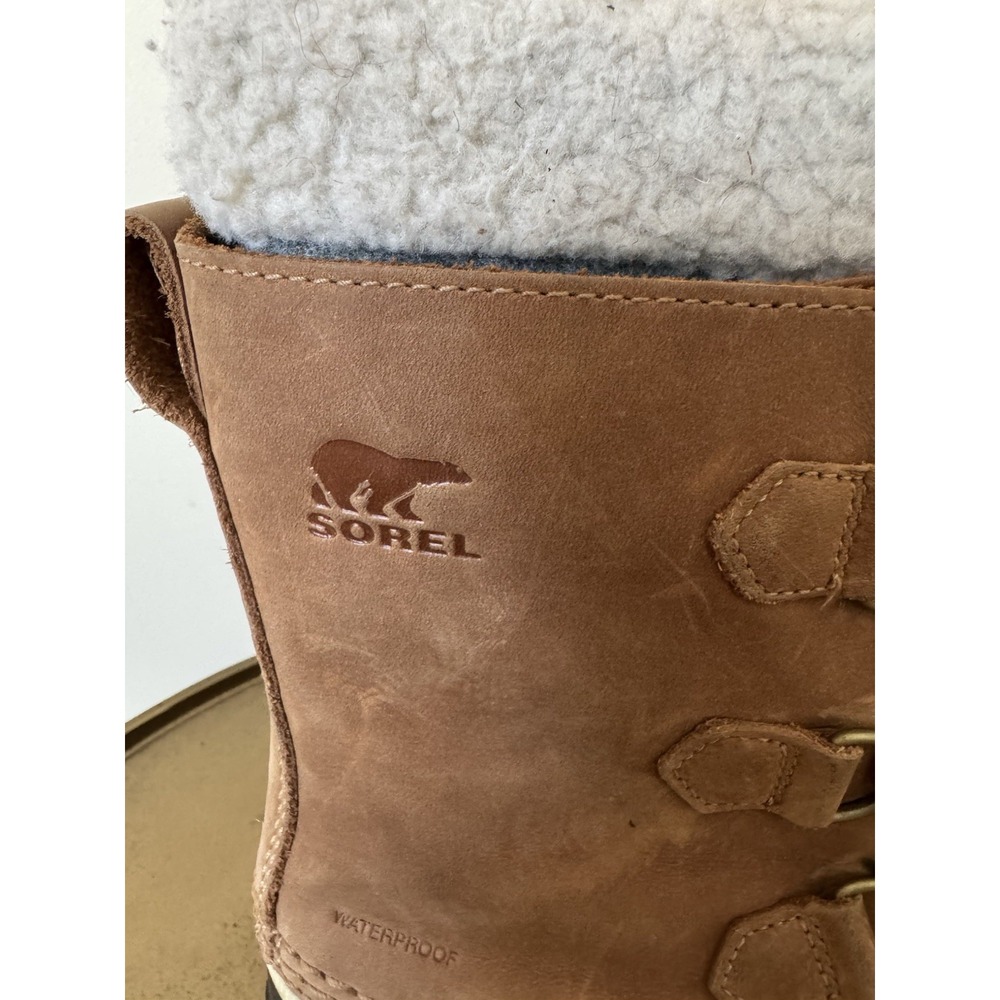 Boys Girls Kids Sorel Winter Boots Leather Thick Warm Size 3 Youth Insulated - Picture 3 of 8